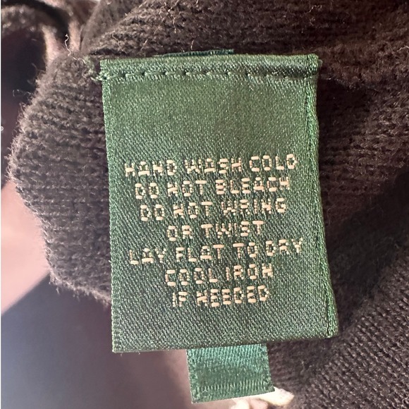 LAUREN Ralph Lauren VTGE Black Double Breasted Knit Collar Cardigan Sweater LGE - Picture 12 of 13